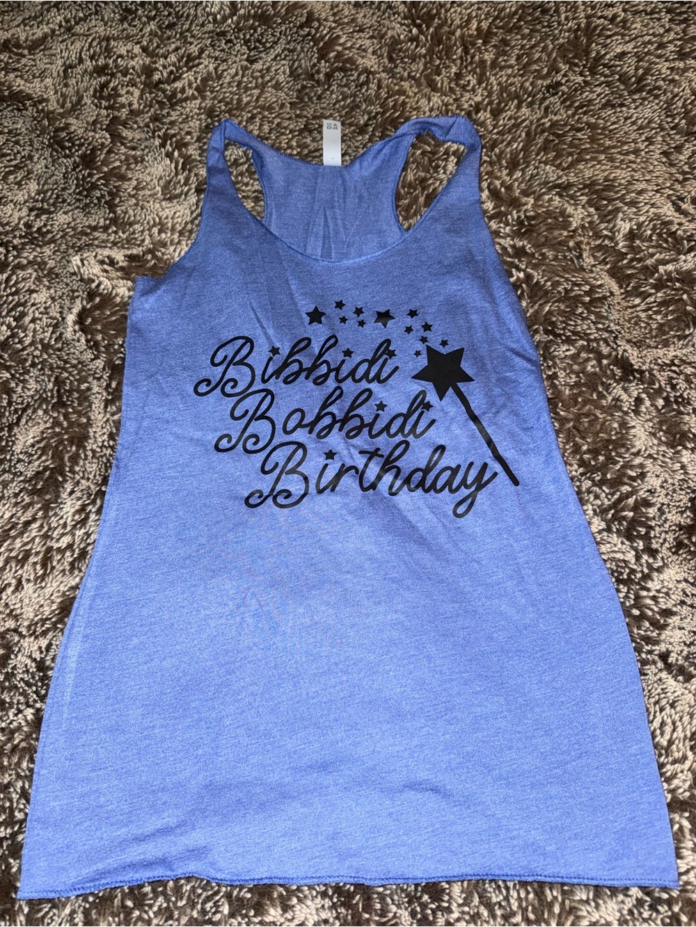 Blue 'Bibbidi Bobbidi Birthday' Disney Racerback Tank
